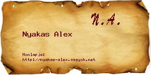 Nyakas Alex névjegykártya